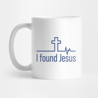 I Found Jesus Cross Heartbeat Mug